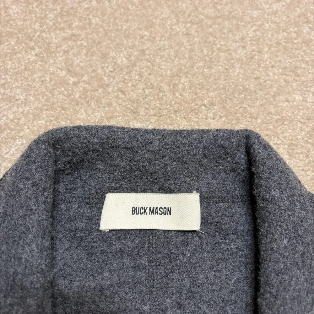 Buck Mason Felted Chore Coat Blazer Mens 2XL Gray Wool Knit Unstructured Jacket